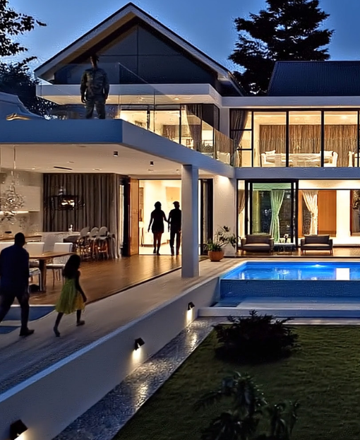 Residential pool and courtyard